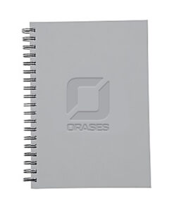 Orases Spiral Bound Hard Cover Notebook - Grey cover with logos