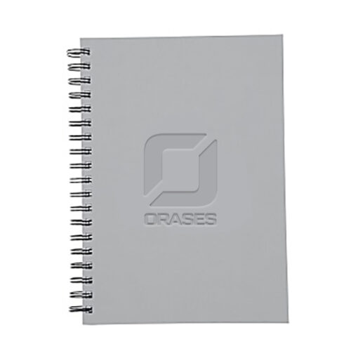 Orases Spiral Bound Hard Cover Notebook - Grey cover with logos